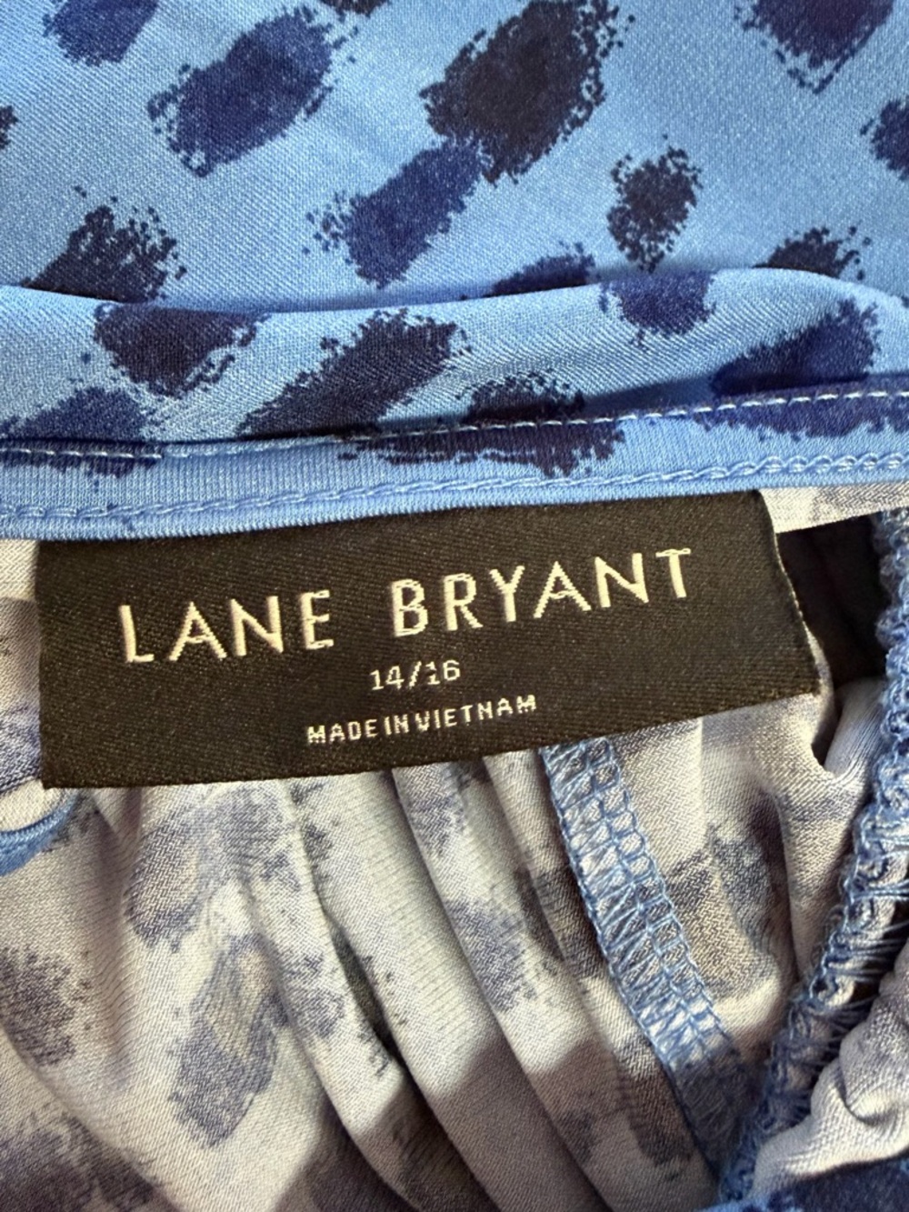 Lane Bryant Blue & Black Printed V-Neck Maxi Dress - Picture 5 of 7